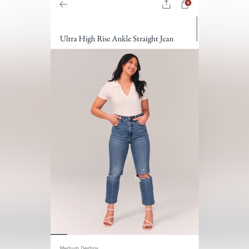 Abercrombie ultra high rise ankle straight jeans